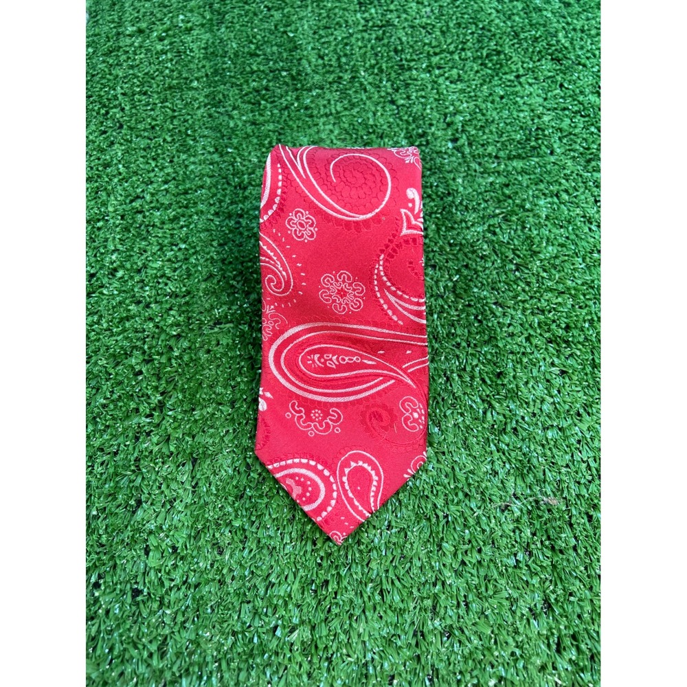Dako Red Paisley Necktie Menswear Formal Wedding‎ Party Business Attire Silk